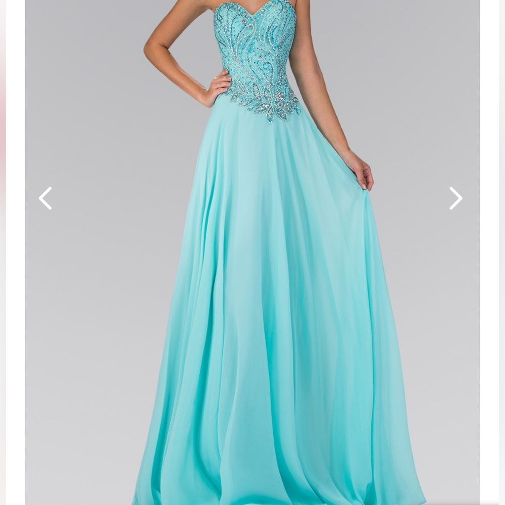 Elsa - Strapless Sweetheart Chiffon Long Dress w Jewel Embellished Bodice